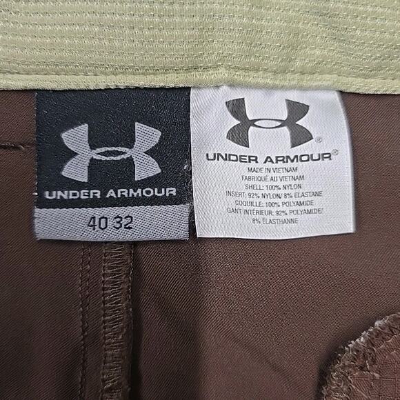 Under Armour Convertible Pants Men's 40x32 Brown Nylon Ripstop 7 Pocket Gorpcore - Picture 6 of 12